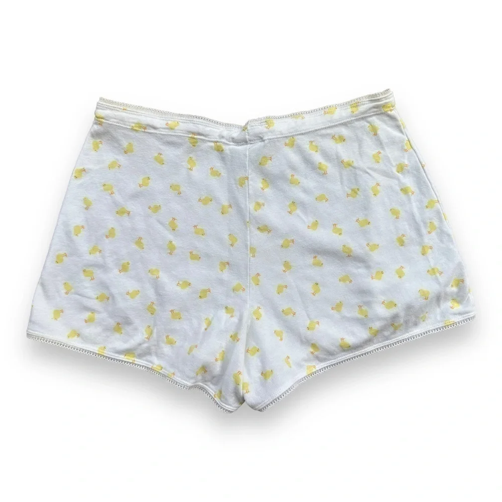 Target White and Yellow Easter Baby Chick Pajama Shorts | Size Medium - Picture 2 of 7